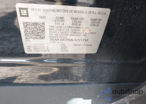 2020 Chevrolet Blazer Awd Rs from USA, damaged, VIN 3GNKBKRS4LS721753